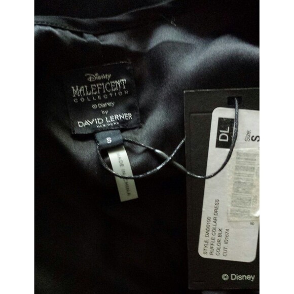 NWT Disney Maleficent Collection by David Lerner Silk Black Ruffle Dress Sz S - Picture 3 of 3